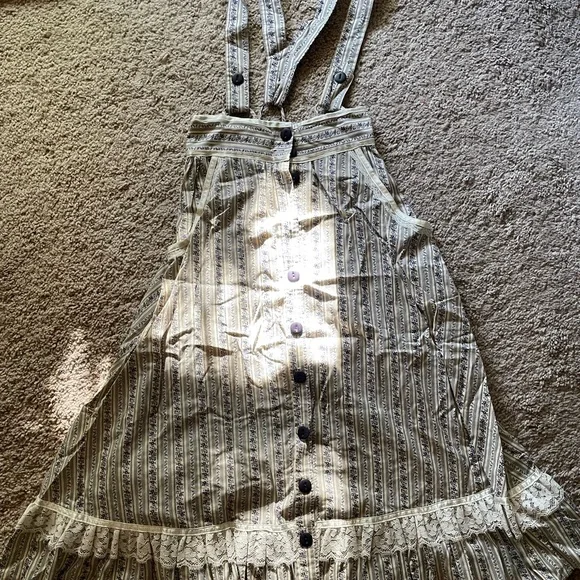 Guinness Cream and Blue Patterned Fabric overall skirt - Picture 1 of 4